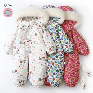 Winter Floral Hooded Romper for Kids