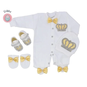 Emerald Gold Baby Bling Romper Set