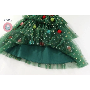 Girls Green Tulle Christmas Dress