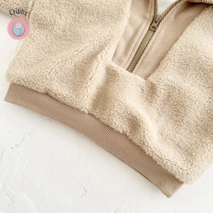 Baby Lamb Wool Zippered Winter Coat