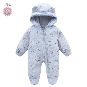 Winter Lamb Hair Bear Baby Jumpsuit