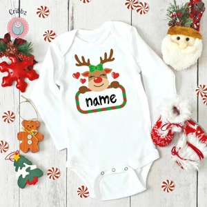 Personalized Christmas Baby Bodysuit Outfit