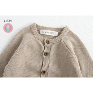 Mushroom Embroidery Baby Cardigan Sweater