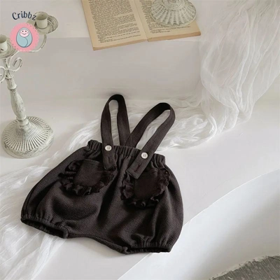 Cute Baby Girl Lace Shorts Overall title=