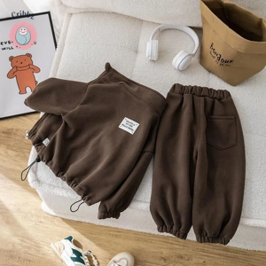 Winter Kids Thicken Overcoat and Pants Set
