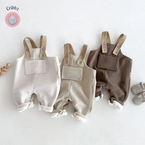 Fashionable Fleece Lined Baby Overalls