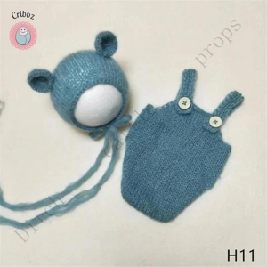 Handcrafted Mohair Baby Bonnet and Pants Set