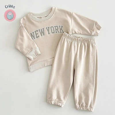 New York Print Baby Boy Girl Outfit title=