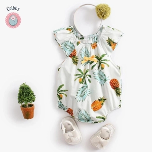 Summer Cotton Baby Girl Bodysuit Set