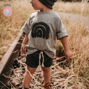 Rainbow Patch Cotton T-Shirts for Kids