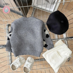 Korean Panda Embroidered Baby Sweater