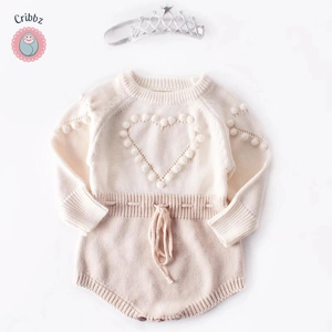 Spring Heart Knitted Jumpsuit for Infants