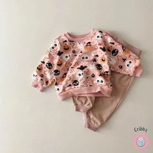 **Ghost Print Baby Boy Halloween Outfit**