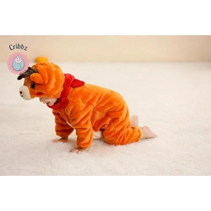 Hooded Flannel Baby Romper Jumpsuit