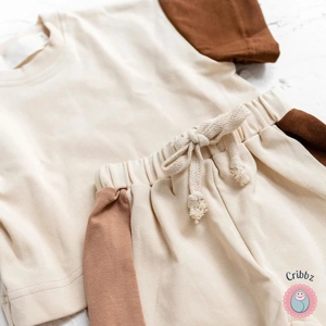 Contrast Color Casual Baby Set
