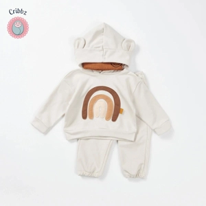 Baby Boys Rainbow Bear Ear Outfit Set