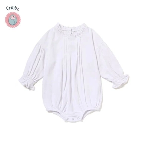 Linen Long Sleeve Baby Bodysuit Outfit