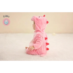 Hooded Flannel Baby Romper Jumpsuit