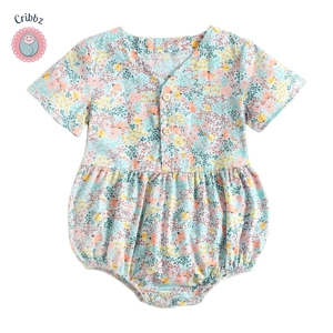 Floral Cotton Bodysuit for Baby Girls