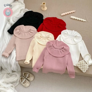 Baby Girls Lotus Leaf Collar Sweater