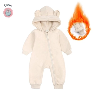 Cozy Bear Hoodie Romper for Infants