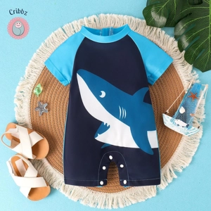 Cute Baby Shark Print Swimsuit