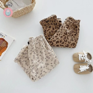 Cozy Floral Fleece Lined Kids Trousers