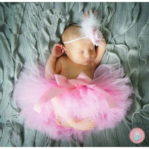 Newborn Tulle Tutu Skirt and Headband Set