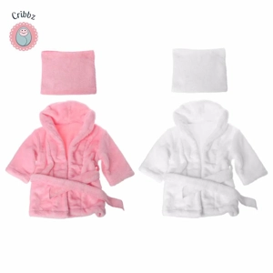 Newborn Faux Fur Bathrobe Set