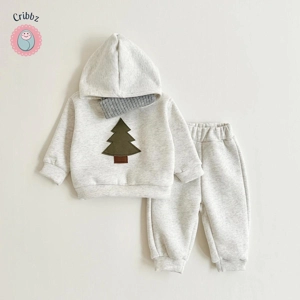 Baby Boys Christmas Tree Flannel Tracksuit