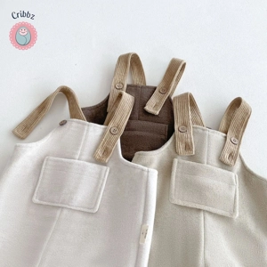 Fashionable Fleece Lined Baby Overalls