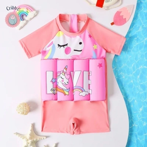 Childrens Cartoon Print Buoyancy Swimsuit