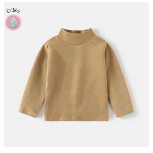 Kids High Collar Solid Color Undershirts