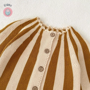 Baby Girl Stripe Knitted Coat & Skirt Set