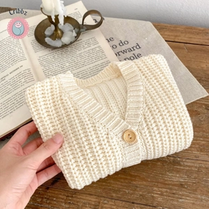 Autumn V-Neck Cardigan for Newborns