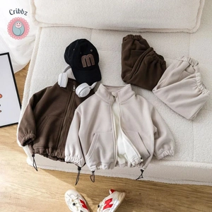 Winter Kids Thicken Overcoat and Pants Set