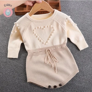 Spring Heart Knitted Jumpsuit for Infants