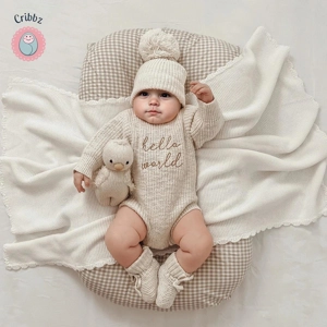 Knitted Newborn Photo Romper Set
