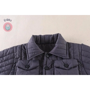 Vertical Stripe Cotton Padded Kids Coat