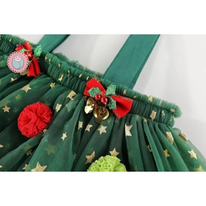 Girls Green Tulle Christmas Dress