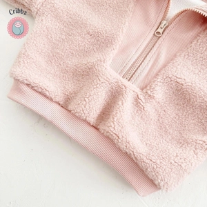 Baby Lamb Wool Zippered Winter Coat