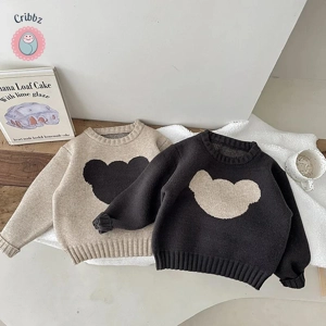 Cute Cartoon Bear Cotton Sweater for Babies