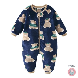 Cozy Fleece Bear Winter Jumpsuit