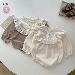 Autumn Baby Girls Lace Romper Bodysuit