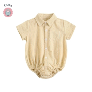 Cotton Baby Boy Short Sleeve Bodysuits