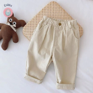 Casual Elastic Waist Kids Trousers