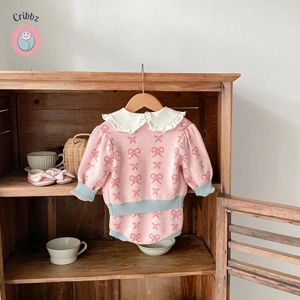 Autumn Knitted Bodysuit for Baby Girls