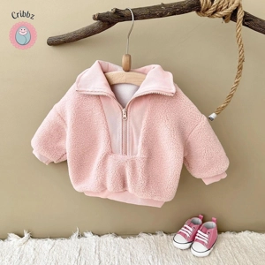 Baby Lamb Wool Zippered Winter Coat