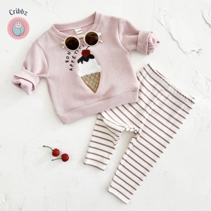 Pink Newborn Girl Autumn Outfit Set
