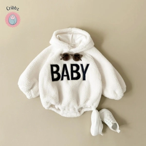 Winter Fleece Hoodie Romper for Babies